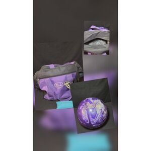 Brunswick TZone Purple Swirl 8LB Bowling Ball with Linds Carrying Bag Set USBC